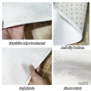 Tapis gris doux, idéal pour salon ou chambre