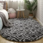Tapis gris poil long