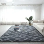 Tapis gris poil long