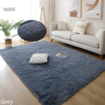 Tapis Shaggy gris au design doux et moderne