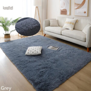 Tapis Shaggy gris au design doux et moderne