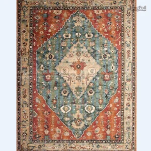 Tapis Indien Rouge au design traditionnel et vibrant