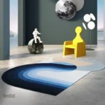 Tapis irrégulier au design nordique pour décoration intérieure