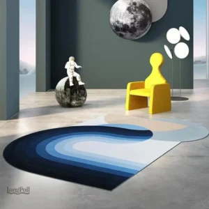 Tapis irrégulier au design nordique pour décoration intérieure