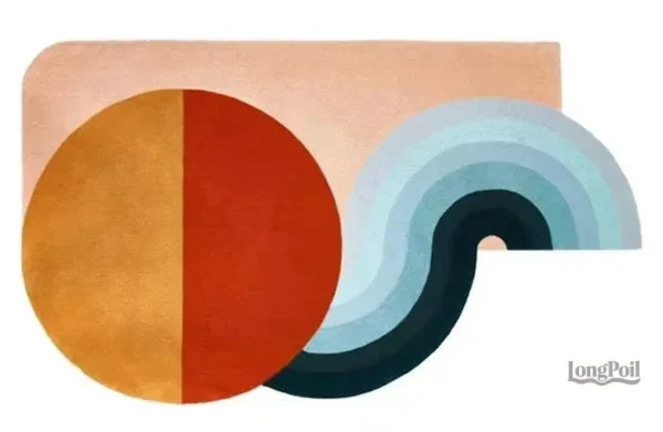 tapis-irregulier-orange-et-bleu-1 Tapis irrégulier orange et bleu en forme moderne