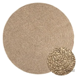 Tapis jute rond, style bohème pour intérieur chaleureux