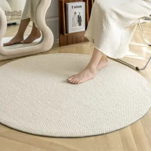 Tapis en Laine Rond Design Épuré