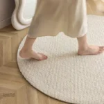Tapis Rond en Laine Doux et Confortable
