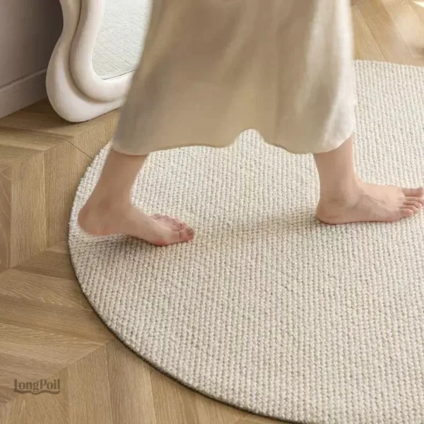 Tapis Rond en Laine Doux et Confortable