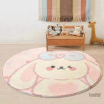 Tapis Lapin Rose pour enfants, design doux et ludique