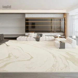 Tapis effet marbre doré élégant pour décoration intérieure