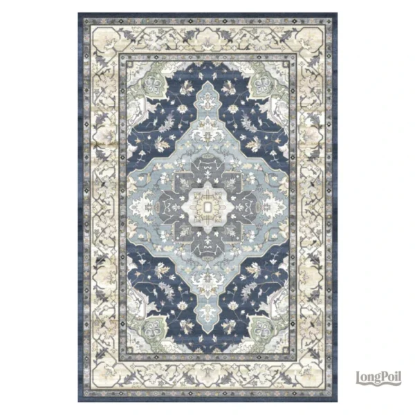 tapis-marocain-bleu-1 Tapis marocain bleu, artisanal avec motifs traditionnels