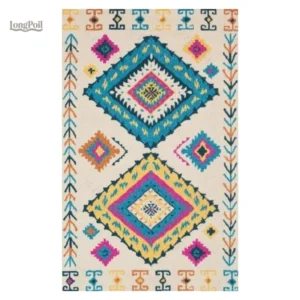 Tapis Kilim Marocain traditionnel aux motifs géométriques