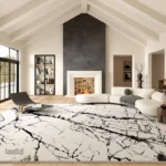 Tapis effet marbre élégant pour un intérieur moderne
