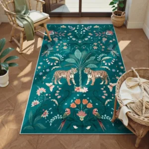 Tapis animalier avec motif de tigre pour ambiance sauvage