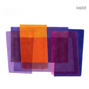 Tapis géométrique pastel aux formes modernes