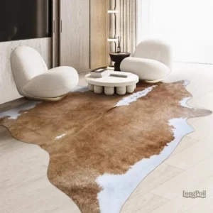Tapis en peau de vache, design unique pour décoration intérieure