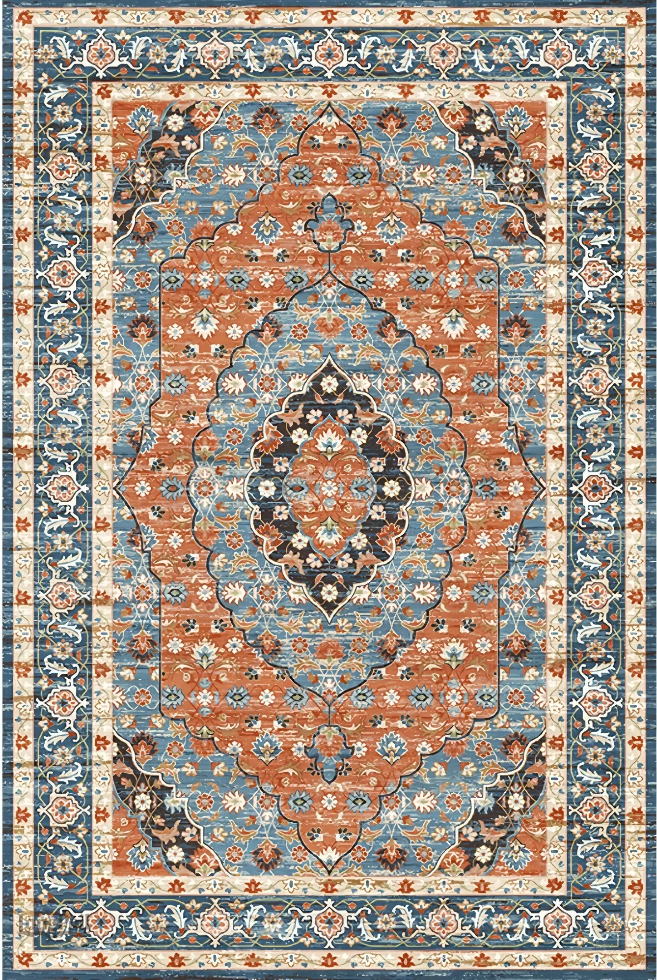 Tapis Persan Ancien au style vintage et élégant