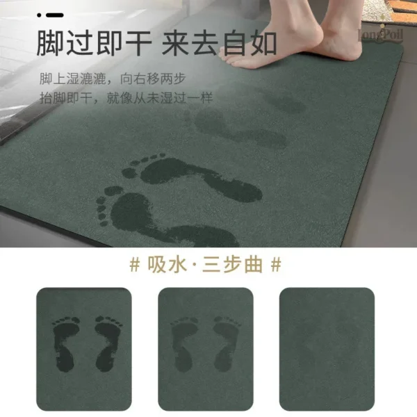 Tapis en diatomite pour une surface absorbante