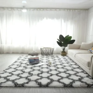 Tapis Poil Long Blanc, doux et élégant pour un intérieur moderne