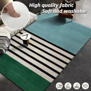Tapis rayé aux couleurs vives pour un style contemporain
