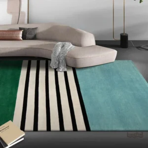 Tapis multicolore à rayures pour ambiance chaleureuse