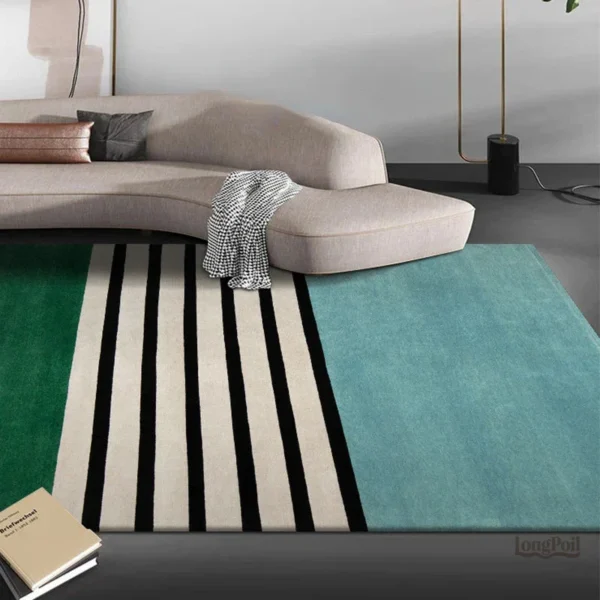 Tapis multicolore à rayures pour ambiance chaleureuse