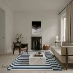 Tapis noir et blanc à rayures, ajout moderne à votre décoration