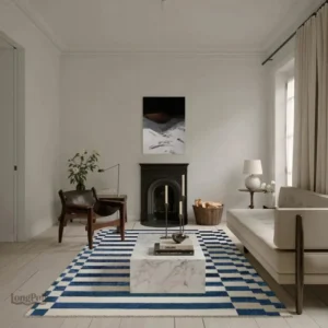 Tapis noir et blanc à rayures, ajout moderne à votre décoration