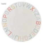 Tapis Rond Alphabet en forme de lettres colorées pour enfants