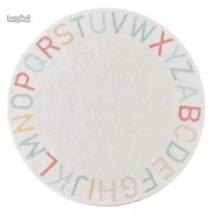 Tapis Rond Alphabet en forme de lettres colorées pour enfants
