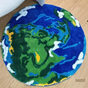 Tapis rond contemporain en style épuré