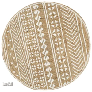 Tapis rond en jute naturel, style bohème