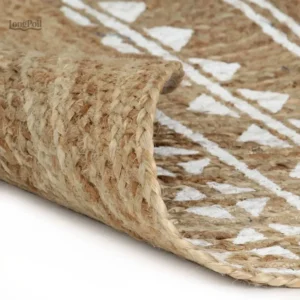 Tapis jute circulaire, décoration intérieure