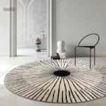 Tapis moderniste circulaire avec motifs élégants