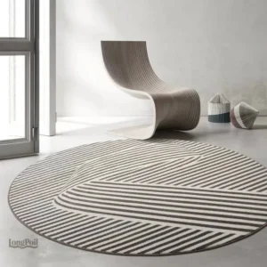 Tapis moderne rond avec motifs contemporains