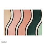 Tapis rose avec motif arc-en-ciel vibrant