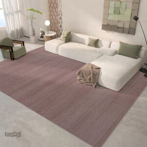 Tapis uni rose, style minimaliste pour salon ou chambre