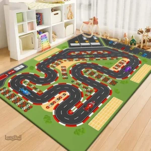 Tapis route pour enfant avec circuit voiture ludique