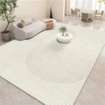 Tapis salon beige élégant et moderne pour décoration intérieure