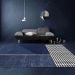 Tapis salon bleu élégant pour une décoration moderne