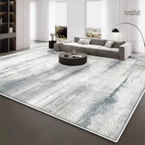Tapis salon gris élégant et moderne pour décoration intérieure