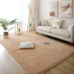 Tapis Shaggy pour salon, poils longs et doux