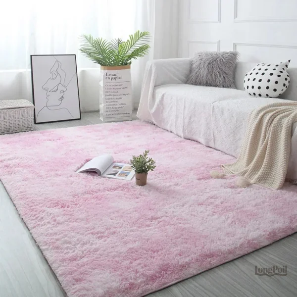 Tapis Shaggy pour salon, design poil long et confortable