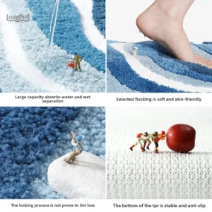 Tapis de Salle de Bain, design pratique et anti-dérapant