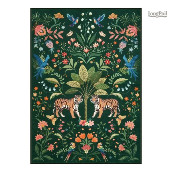 Tapis Tibétain avec motif de tigre stylisé