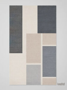 Tapis velours beige au design élégant et moderne