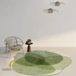 Tapis de chambre bébé vert, design apaisant