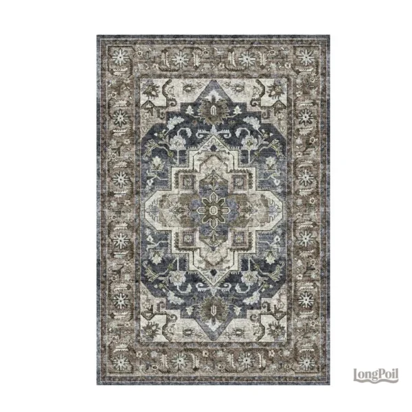 Tapis Vintage Oriental aux motifs riches et couleurs chaleureuses