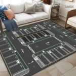 Circuit de voiture sur tapis, idéal pour les petits pilotes